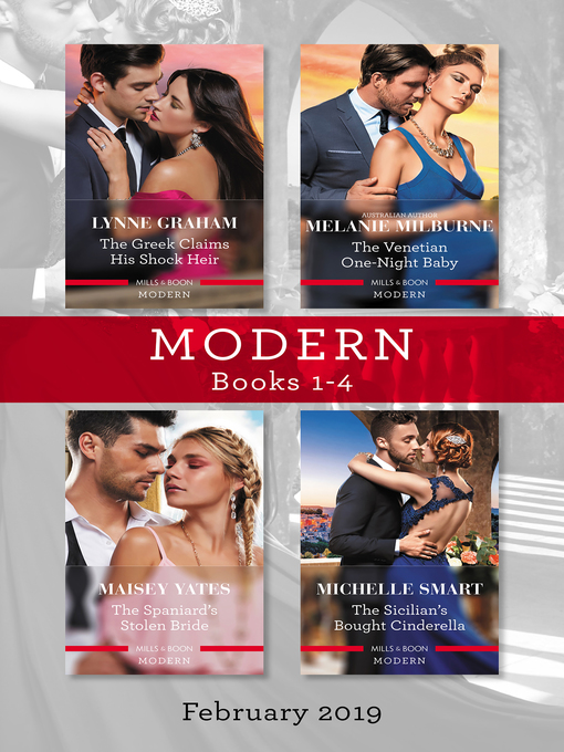 Title details for The Greek Claims His Shock Heir / The Venetian One-Night Baby / The Spaniard's Stolen Bride / The Sicilian's Bought Cinderella by Lynne Graham - Wait list